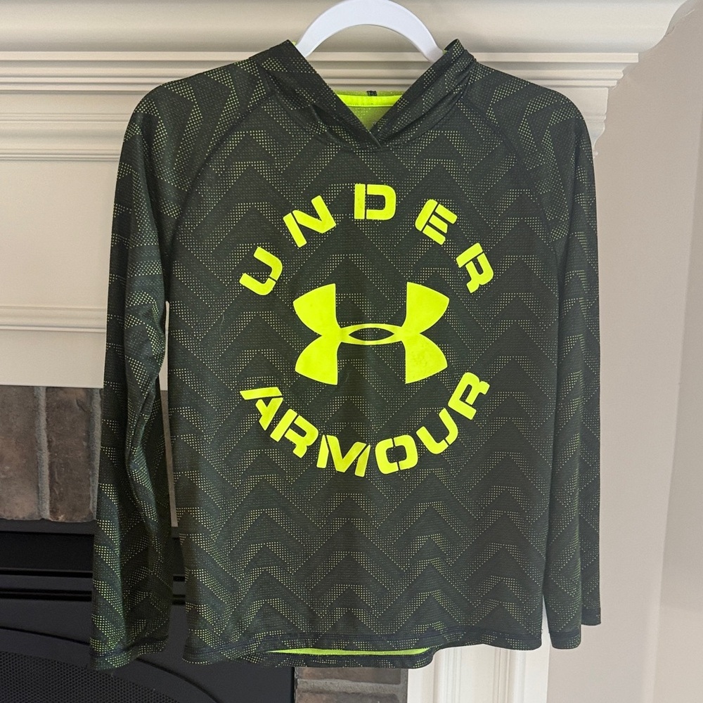 Under Armour Black Hoodie with Neon Yellow Logo